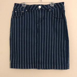 Trendy denim Baccini strip skirt